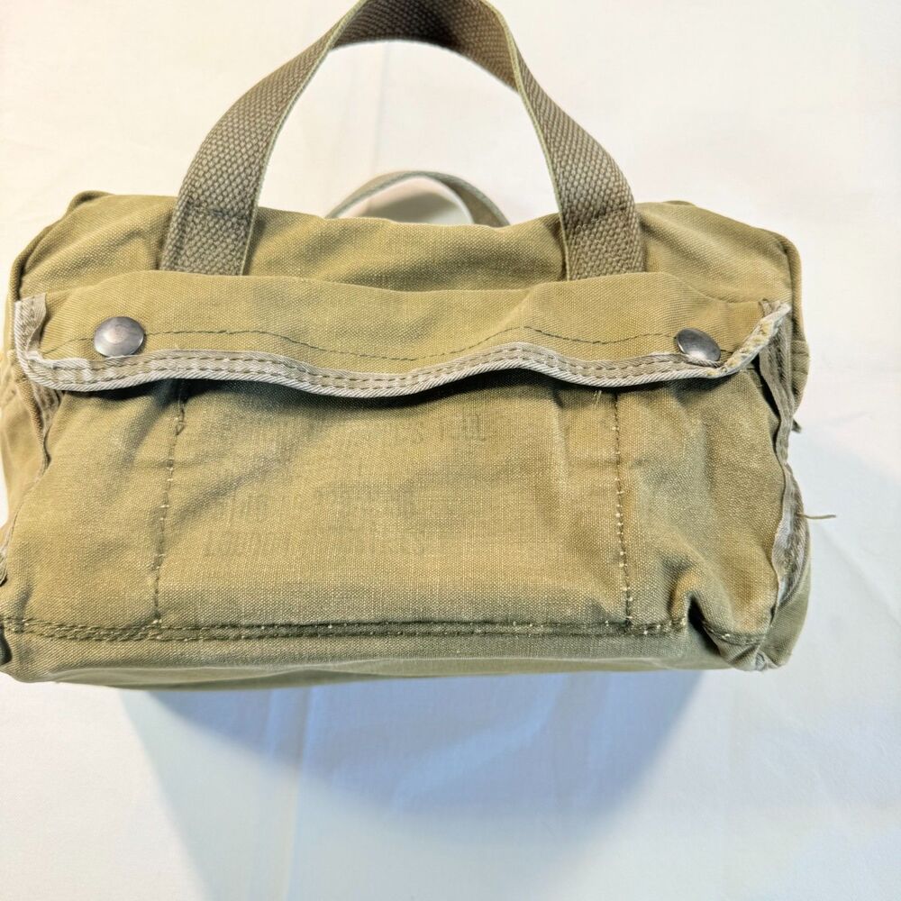 Vintage US Military Heavy Duty Canvas Mechanic Tool Bag SERVAL Zipper OD Green